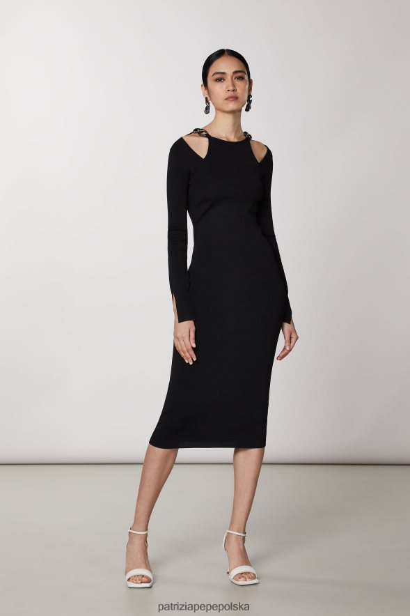 strój Patrizia Pepe Nero kobiety sukienka na łańcuszku 866488511