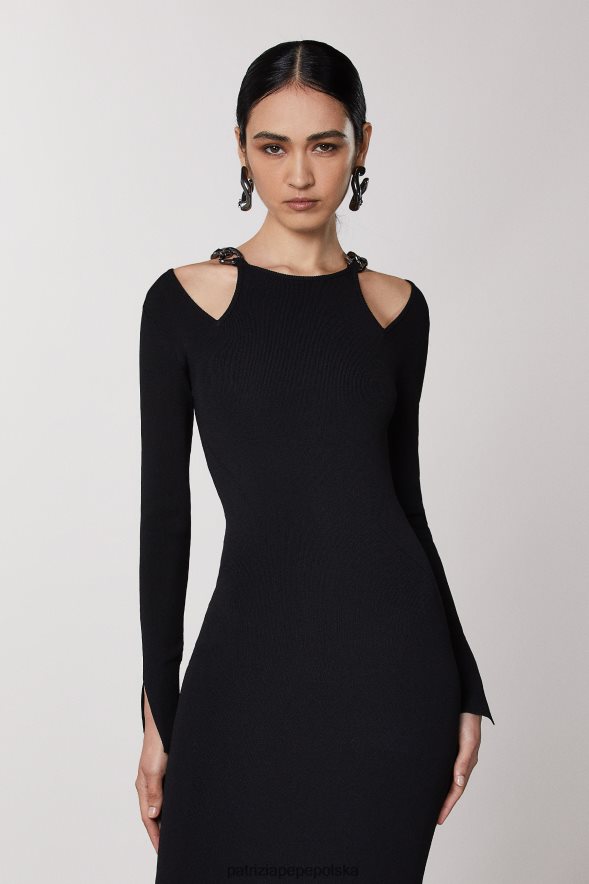 strój Patrizia Pepe Nero kobiety sukienka na łańcuszku 866488511