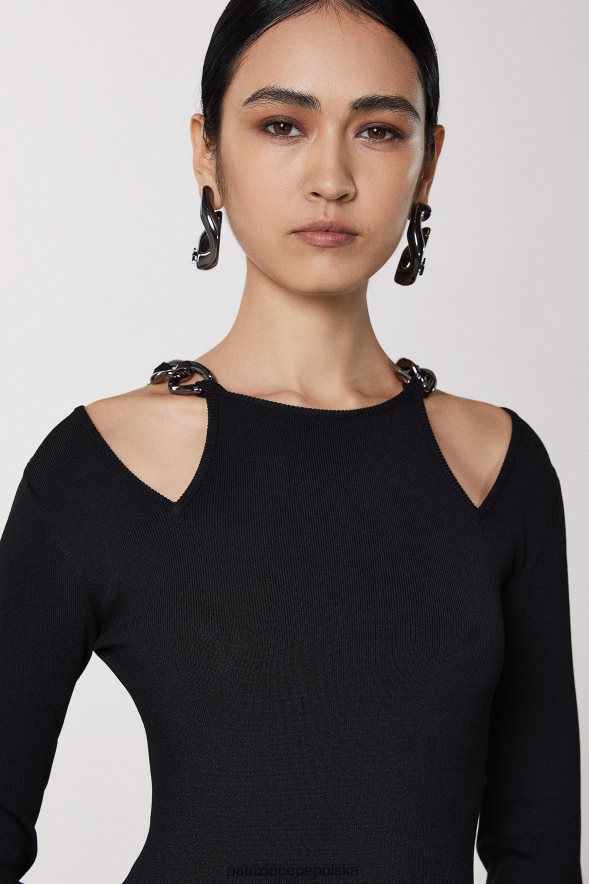 strój Patrizia Pepe Nero kobiety sukienka na łańcuszku 866488511