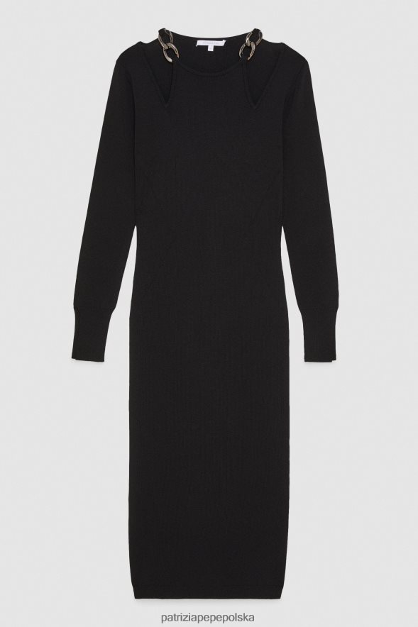 strój Patrizia Pepe Nero kobiety sukienka na łańcuszku 866488511
