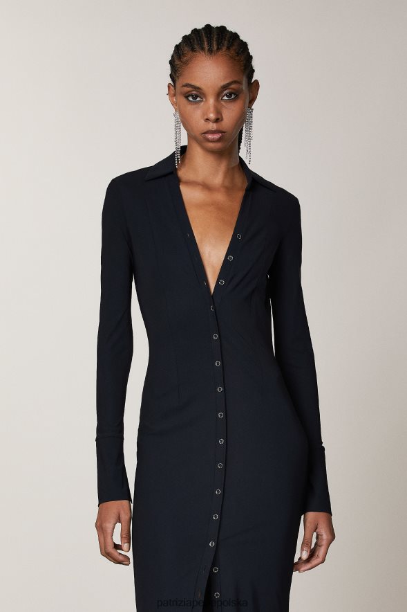 strój Patrizia Pepe Nero kobiety wąska sukienka koszulowa 866488340