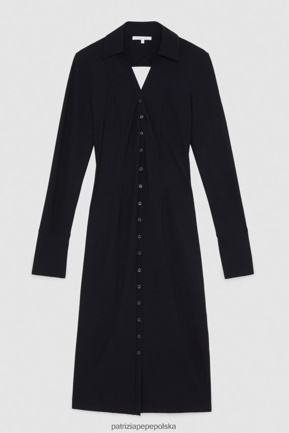 strój Patrizia Pepe Nero kobiety wąska sukienka koszulowa 866488340