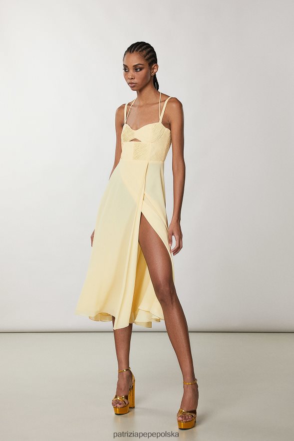 strój Patrizia Pepe klarowność żółta kobiety gorsetowa sukienka o swobodnym kroju 866488298