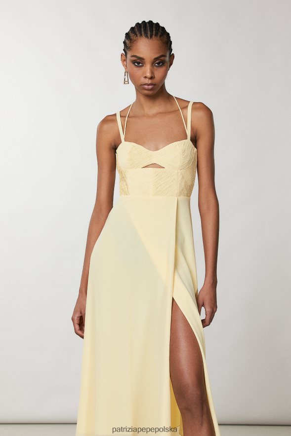 strój Patrizia Pepe klarowność żółta kobiety gorsetowa sukienka o swobodnym kroju 866488298