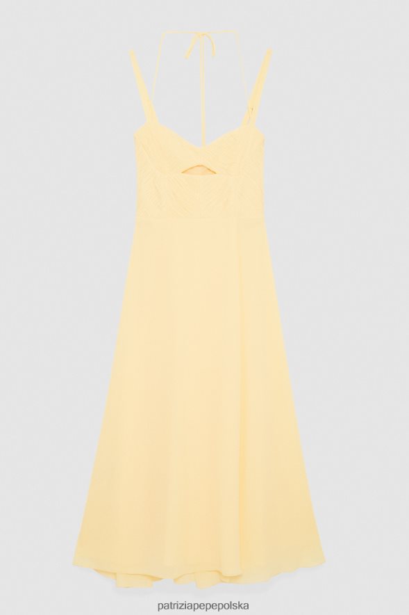 strój Patrizia Pepe klarowność żółta kobiety gorsetowa sukienka o swobodnym kroju 866488298