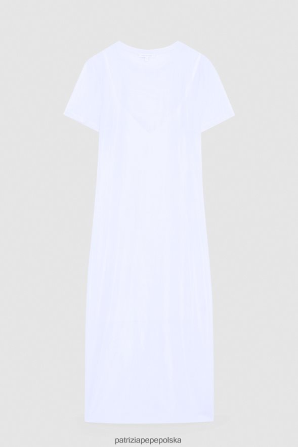 strój Patrizia Pepe opalizująca biel kobiety tiulowa sukienka 866488378