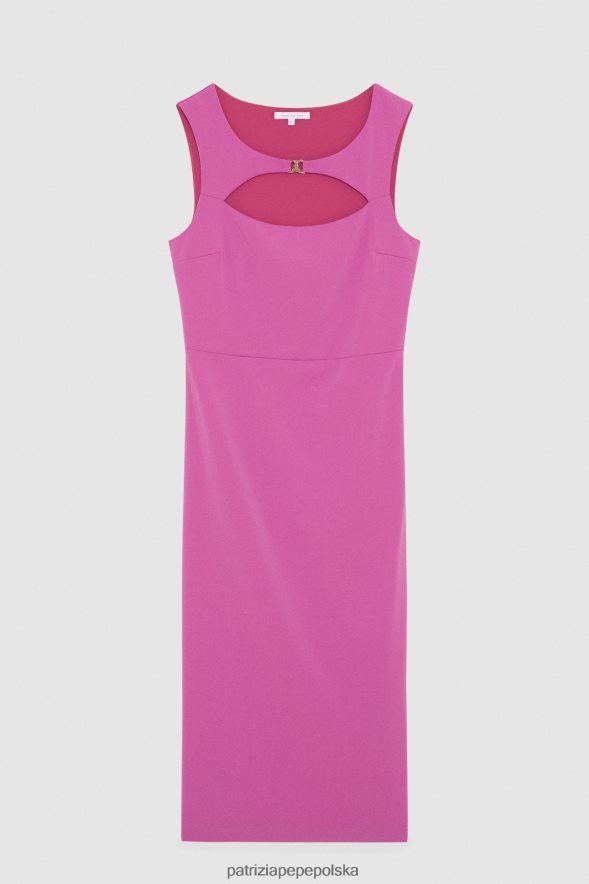 strój Patrizia Pepe orchidea fioletowa kobiety niezbędna sukienka midi 866488529