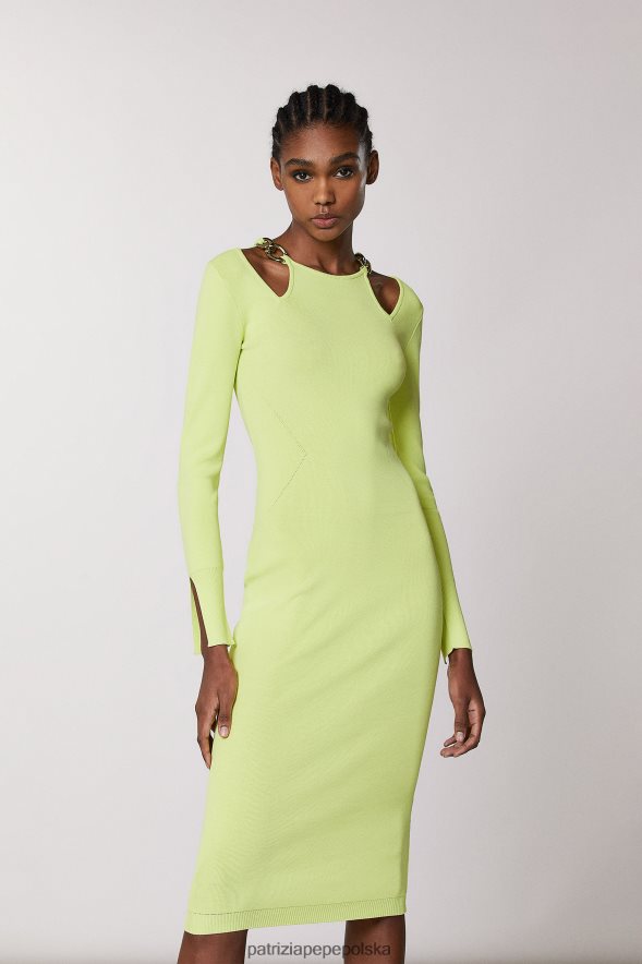 strój Patrizia Pepe słoneczna limonka kobiety sukienka na łańcuszku 866488696