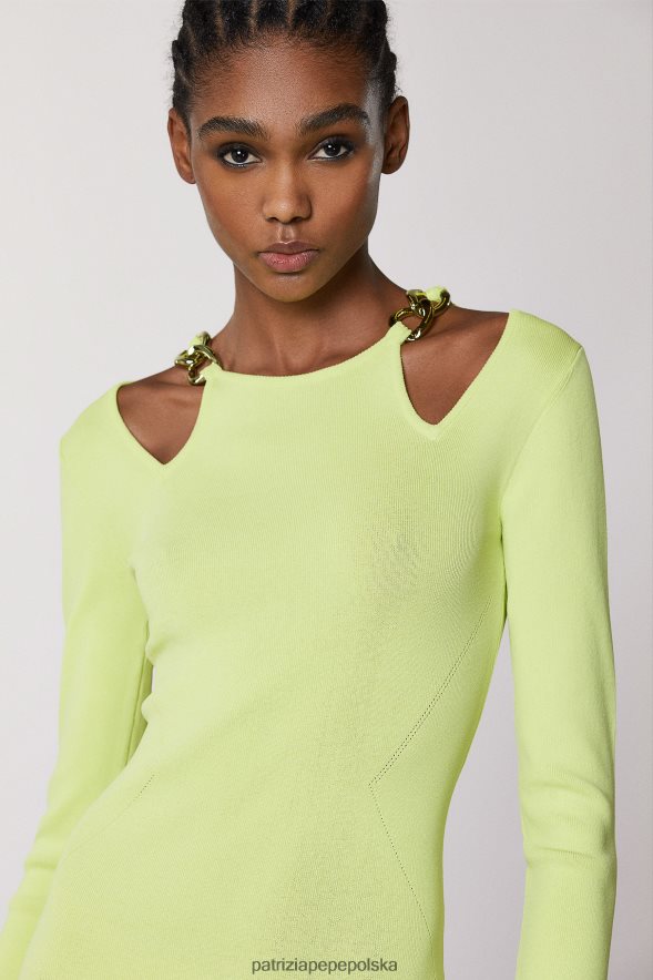 strój Patrizia Pepe słoneczna limonka kobiety sukienka na łańcuszku 866488696