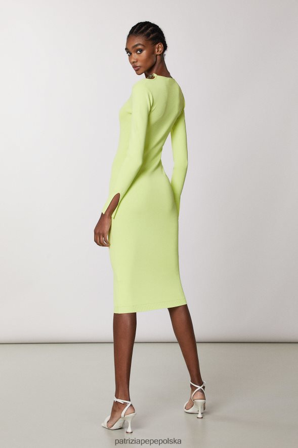 strój Patrizia Pepe słoneczna limonka kobiety sukienka na łańcuszku 866488696