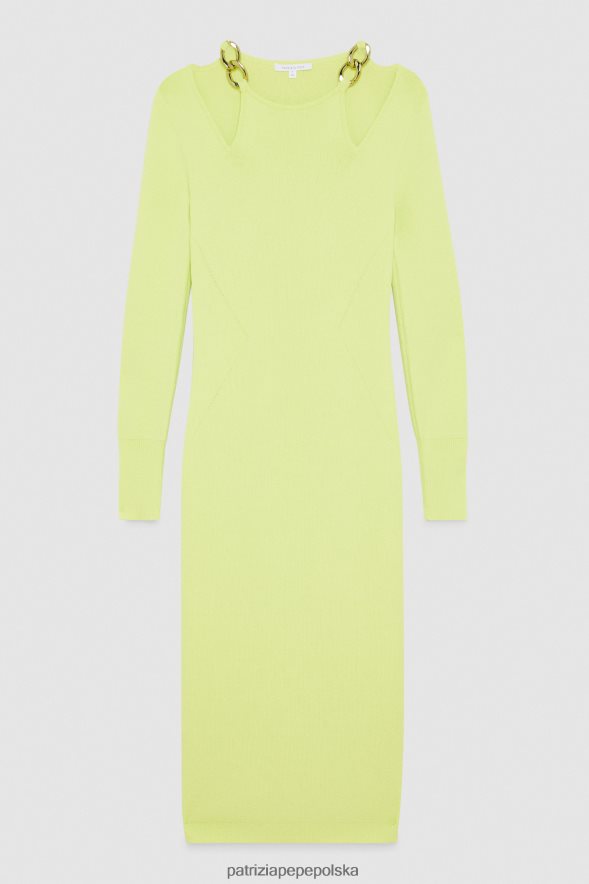 strój Patrizia Pepe słoneczna limonka kobiety sukienka na łańcuszku 866488696