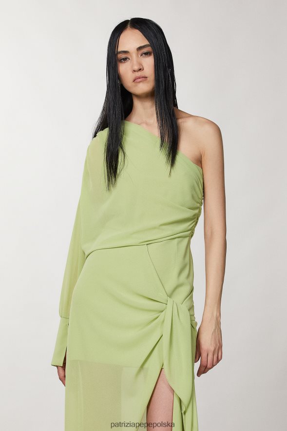 strój Patrizia Pepe zielona margarita kobiety asymetryczna sukienka 866488275
