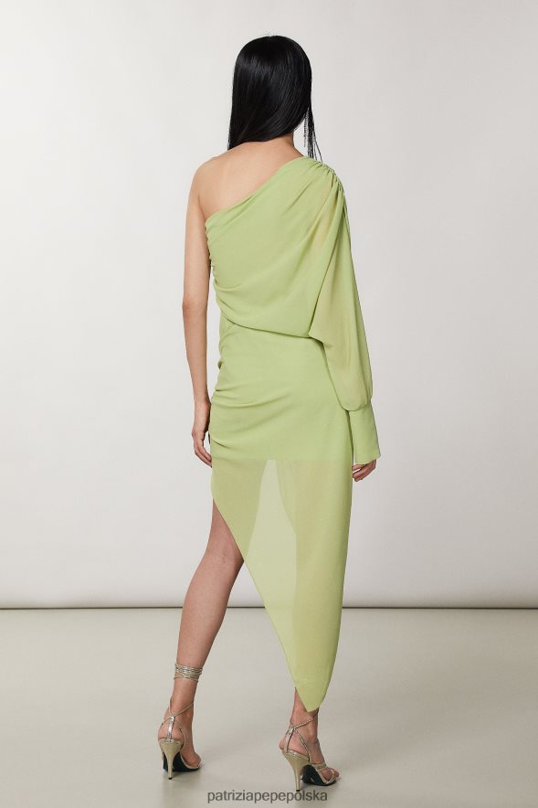 strój Patrizia Pepe zielona margarita kobiety asymetryczna sukienka 866488275