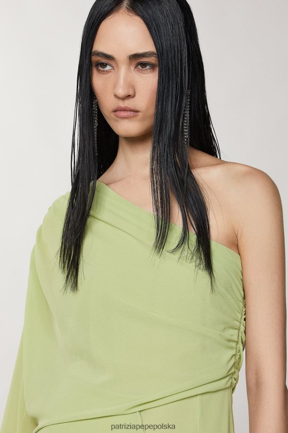 strój Patrizia Pepe zielona margarita kobiety asymetryczna sukienka 866488275