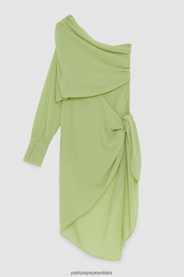 strój Patrizia Pepe zielona margarita kobiety asymetryczna sukienka 866488275
