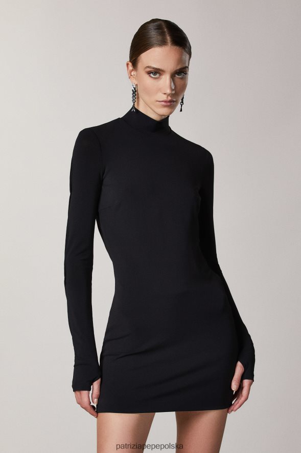 strój Patrizia Pepe Nero kobiety Sukienka mini bez pleców 866488679