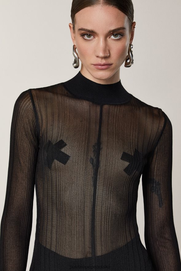 strój Patrizia Pepe Nero kobiety Sukienka mini z piórami 866488512