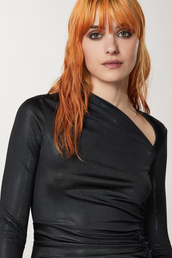 strój Patrizia Pepe Nero kobiety elegancka sukienka z jerseyu 866488103