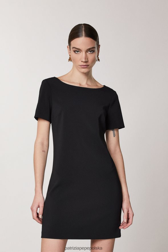 strój Patrizia Pepe Nero kobiety niezbędna sukienka mini z krepy 866488558