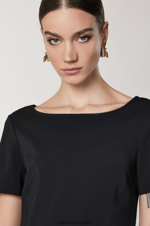 strój Patrizia Pepe Nero kobiety niezbędna sukienka mini z krepy 866488558