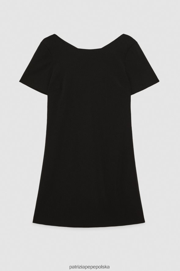 strój Patrizia Pepe Nero kobiety niezbędna sukienka mini z krepy 866488558