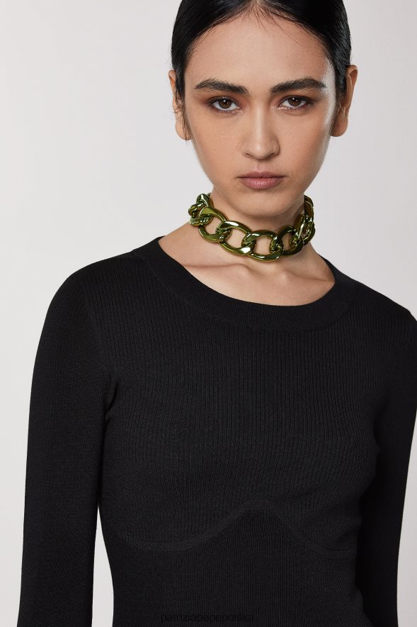 strój Patrizia Pepe Nero kobiety sukienka w prążki 866488438