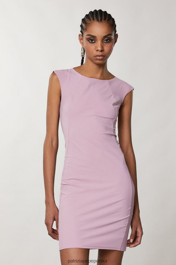 strój Patrizia Pepe fioletowo-fioletowy kobiety krótka sukienka płaszczowa 866488691