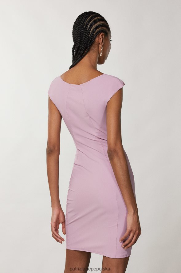 strój Patrizia Pepe fioletowo-fioletowy kobiety krótka sukienka płaszczowa 866488691