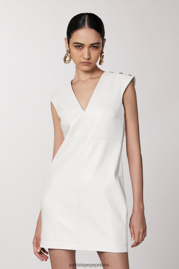 strój Patrizia Pepe gardenia biała kobiety niezbędna sukienka mini 866488464