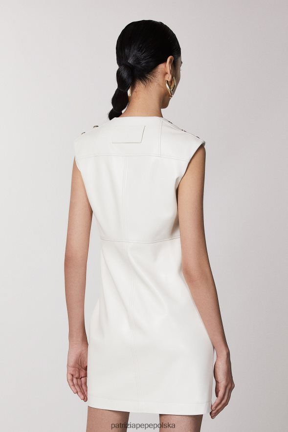 strój Patrizia Pepe gardenia biała kobiety niezbędna sukienka mini 866488464
