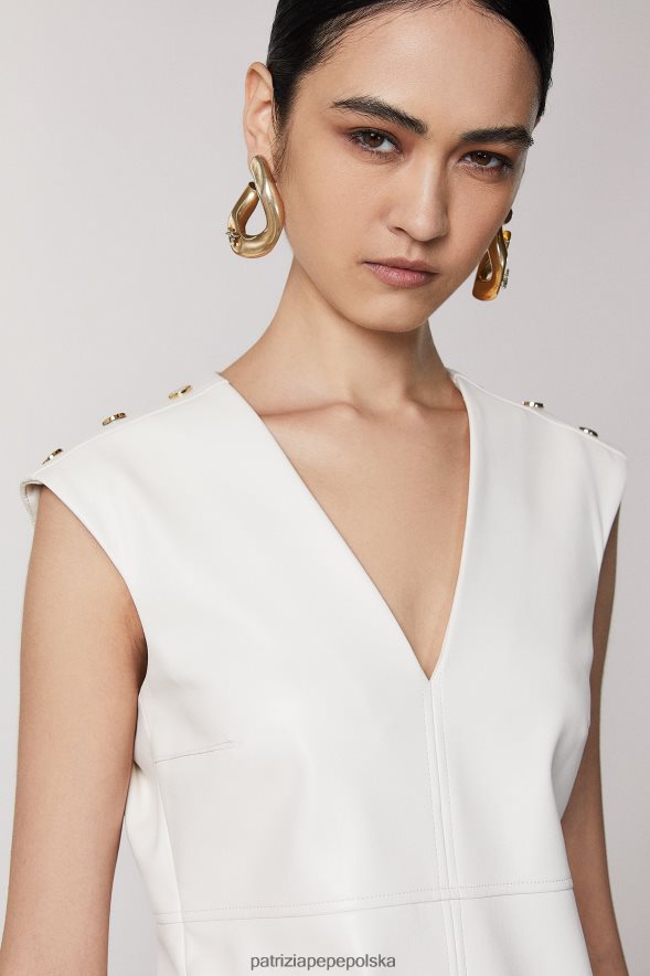 strój Patrizia Pepe gardenia biała kobiety niezbędna sukienka mini 866488464