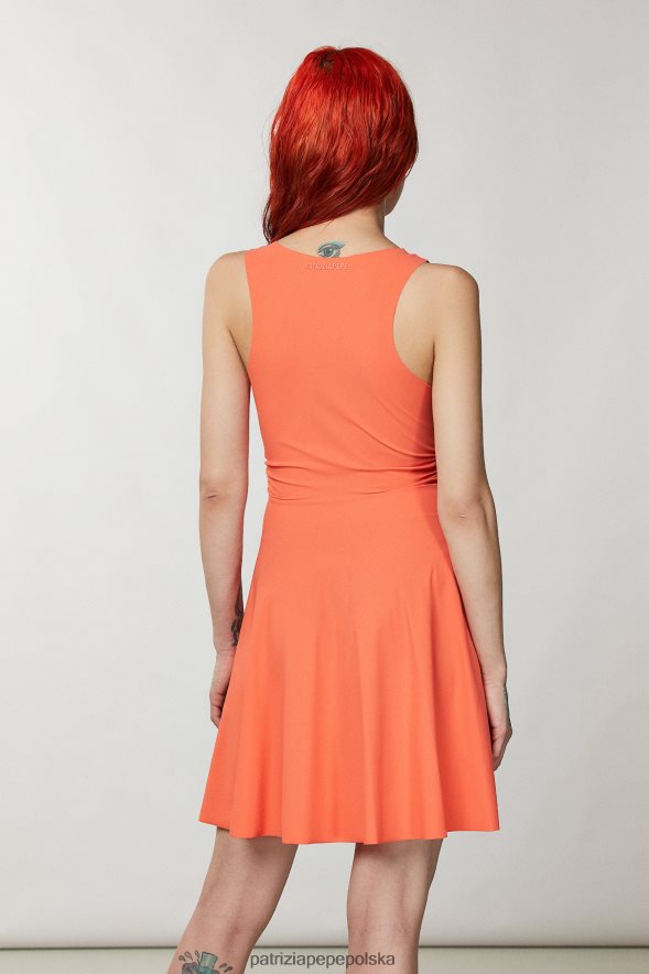 strój Patrizia Pepe intensywny koral kobiety niezbędna krótka sukienka 866488355