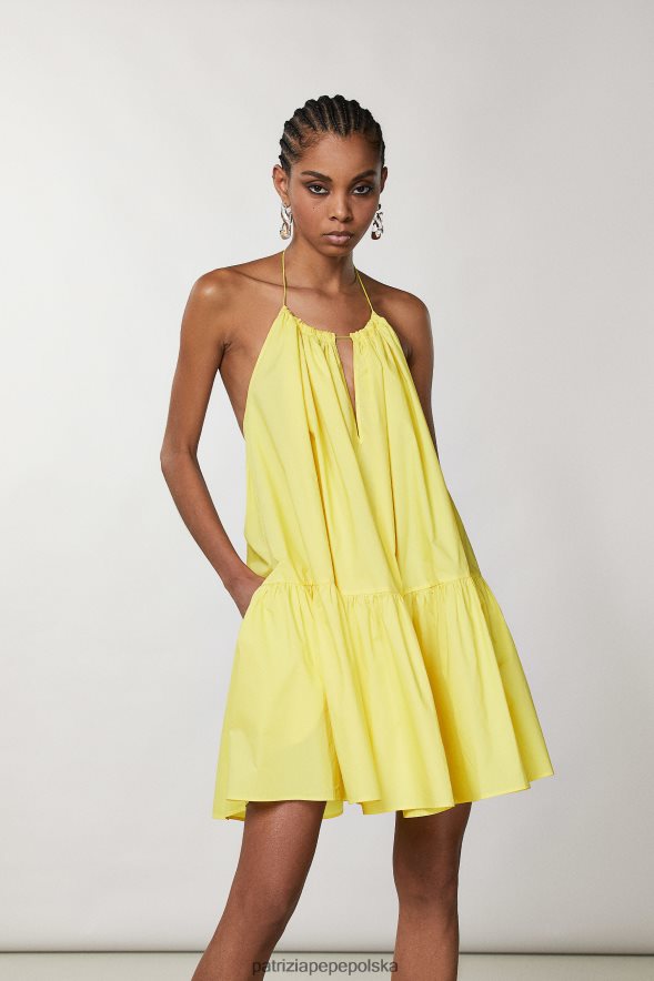 strój Patrizia Pepe letni żółty kobiety niezbędna sukienka oversize 866488204