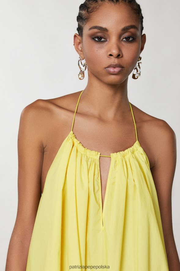 strój Patrizia Pepe letni żółty kobiety niezbędna sukienka oversize 866488204