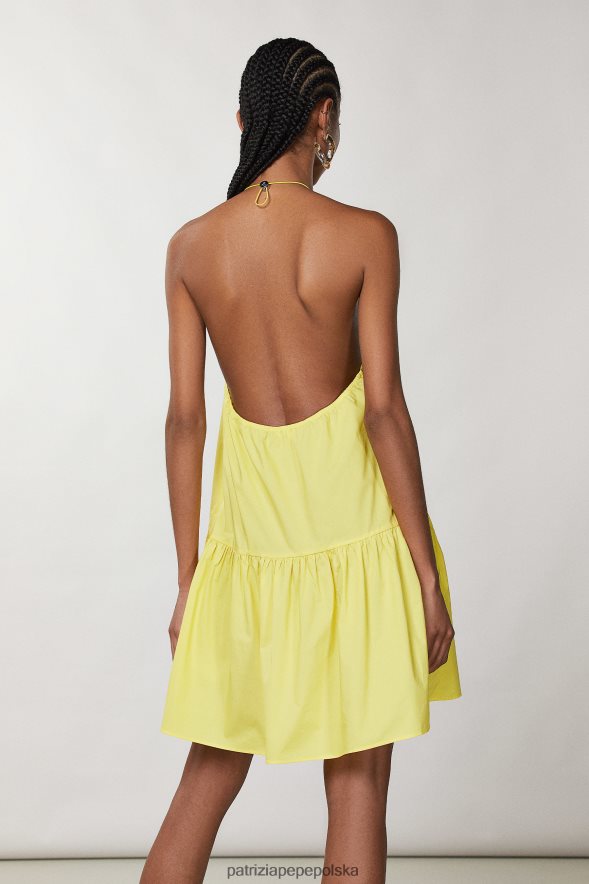 strój Patrizia Pepe letni żółty kobiety niezbędna sukienka oversize 866488204