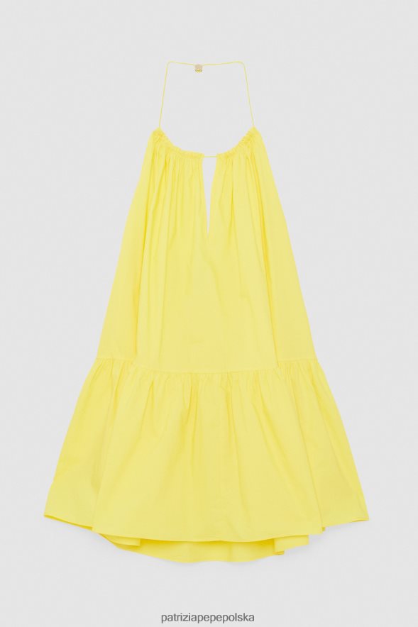 strój Patrizia Pepe letni żółty kobiety niezbędna sukienka oversize 866488204