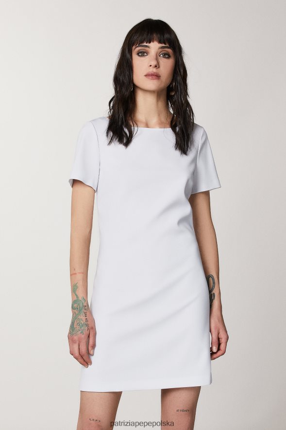 strój Patrizia Pepe liliowo-szary kobiety niezbędna sukienka mini z krepy 866488391