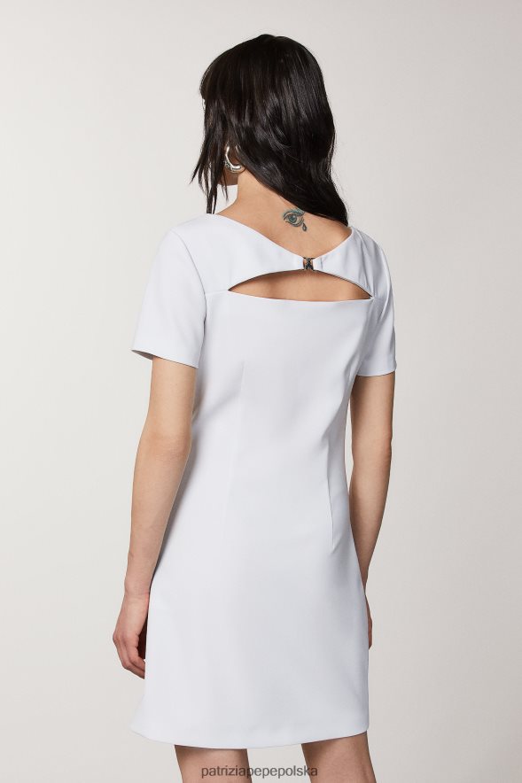 strój Patrizia Pepe liliowo-szary kobiety niezbędna sukienka mini z krepy 866488391