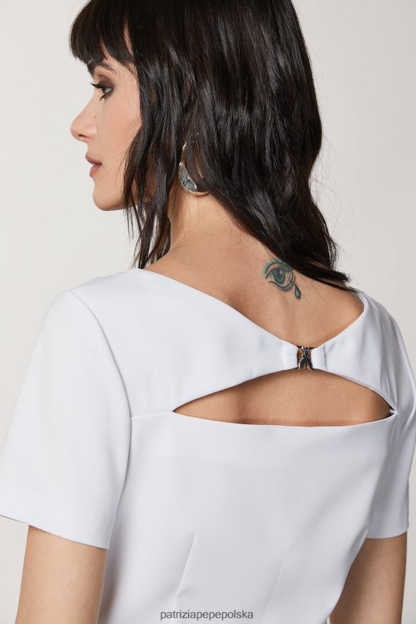 strój Patrizia Pepe liliowo-szary kobiety niezbędna sukienka mini z krepy 866488391