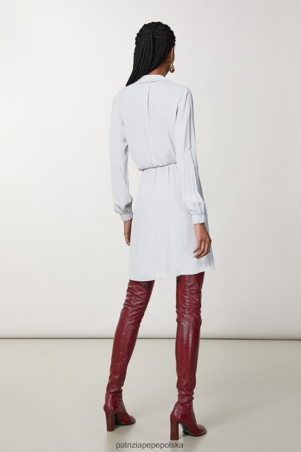 strój Patrizia Pepe mineralny szary kobiety Sukienka mini z krepy 86648864