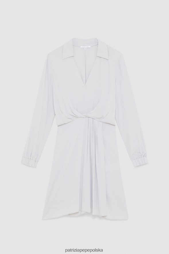 strój Patrizia Pepe mineralny szary kobiety Sukienka mini z krepy 86648864