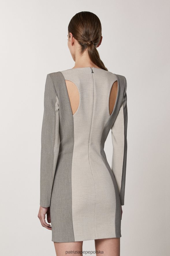 strój Patrizia Pepe naturalna mieszanka kobiety sukienka mini z długim rękawem 866488424