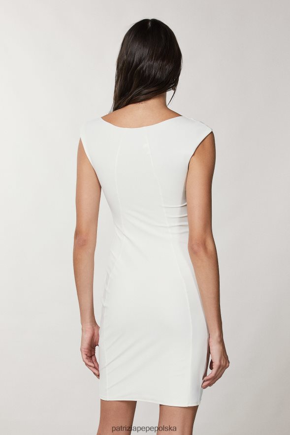strój Patrizia Pepe pościel biała kobiety krótka sukienka płaszczowa 86648869