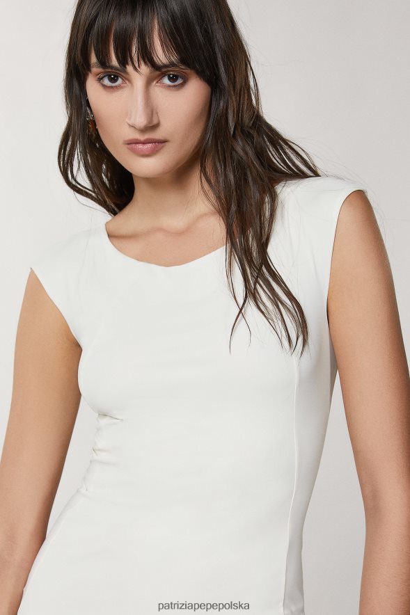 strój Patrizia Pepe pościel biała kobiety krótka sukienka płaszczowa 86648869