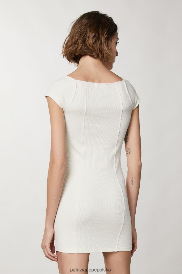 strój Patrizia Pepe pościel biała kobiety mini sukienka w prążki 866488211