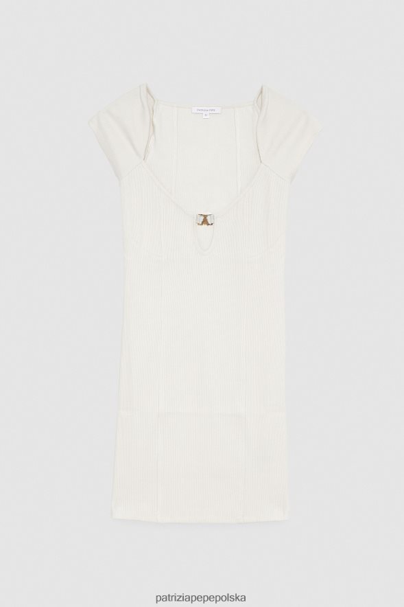 strój Patrizia Pepe pościel biała kobiety mini sukienka w prążki 866488211