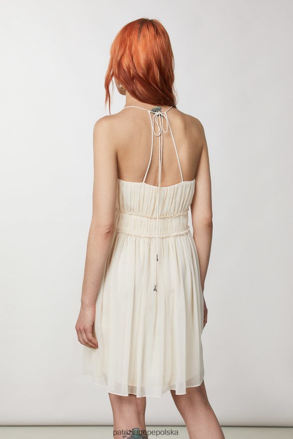 strój Patrizia Pepe pościel biała kobiety plisowana sukienka mini 866488212