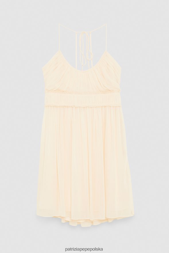 strój Patrizia Pepe pościel biała kobiety plisowana sukienka mini 866488212