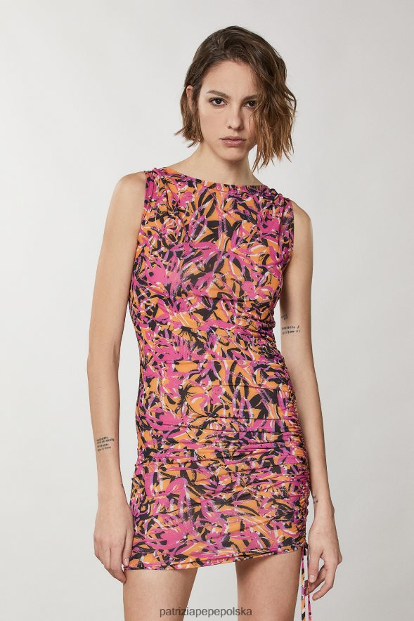 strój Patrizia Pepe streszczenie soczysta pomarańcza kobiety mini sukienka plażowa 866488237