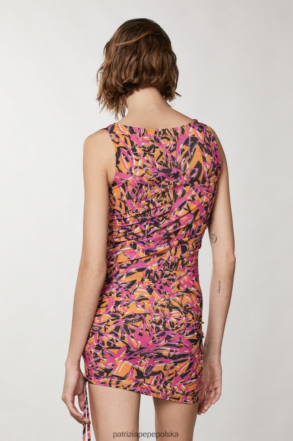 strój Patrizia Pepe streszczenie soczysta pomarańcza kobiety mini sukienka plażowa 866488237